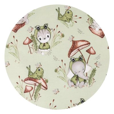 Qmini - Cearceaf cu elastic pentru patut co-sleeper, Leonie, Dimensiune 83 x 50 cm, Din bumbac certificat Oeko Tex Standard 100, Frogs BYN6426972023382