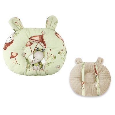 Qmini - Perna bebelusi Ursulet, Multifunctionala, Cu doua fete, Tesatura pufoasa minky si bumbac, Materiale certificate Oeko Tex Standard 100, Dimensiune 30x23 cm, Frogs BYN6426972023436