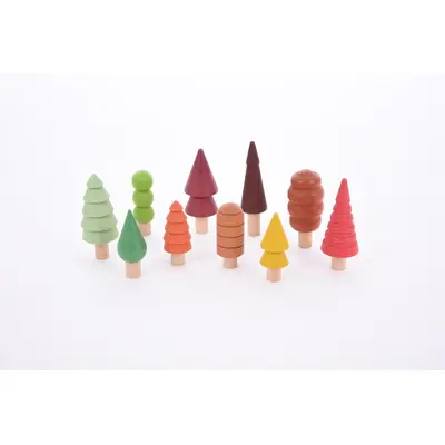 Set de 10 copacei din lemn pentru activitati educative - oketik73540
