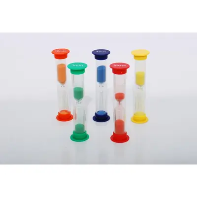 Set de 5 miniclepsidre cu nisip colorat si cronometrare diferita - oketik92007