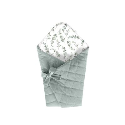 Wrap Babyhorn Nou Nascut, Paturica De Infasat Cu Doua Fete, Cu Multiple Utilizari, Din Bumbac Si Catifea, Eucalipt Mint Pjb486084