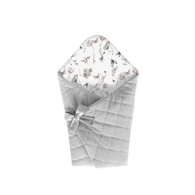 Wrap Babyhorn Nou Nascut, Paturica De Infasat Cu Doua Fete, Cu Multiple Utilizari, Din Bumbac Si Catifea, Nature Grey Pjb482444