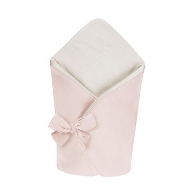 Wrap Babyhorn Nou Nascut, Paturica De Infasat Cu Doua Fete, Cu Multiple Utilizari, Din In, Alb Si Sepia Rose Pjb489498
