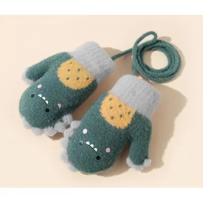 Manusi verzi imblanite pentru bebelusi - Dino LIHT2023-82-2