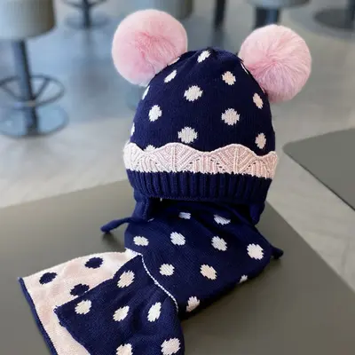 Set bleumarine caciulita si fular MBHT2023-49-1-ca3