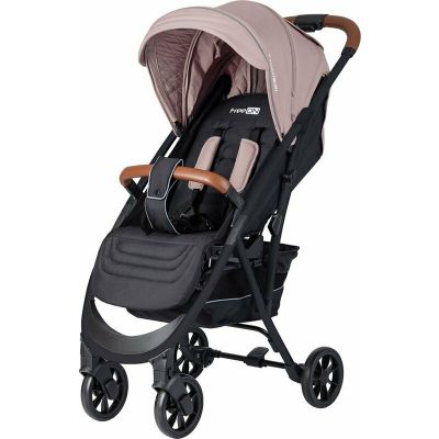 Carucior sport pliabil automat Lux Usor 6.6 Kg Tehnologie inovatoare One-Hand Folding De la 6 luni pana la 22 kg Din aluminiu Cu benzi reflectorizante pe capotina FreeON Beige/Black BYN44701