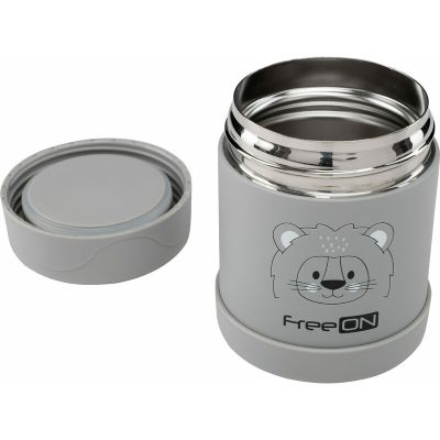 Termos pentru alimente solide, Din otel inoxidabil, Mentine cald pana la 12 ore si rece pana la 24 ore, Conform cu standardul european de securitate EN12546, FreeON, Grey Lion BYN380746