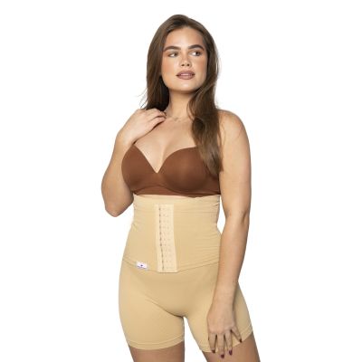 Colanti scurti modelatori cu centura abdominala postnatala integrata, wondermom bej marimea l tna20105
