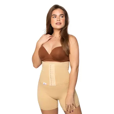 Colanti scurti modelatori cu centura abdominala postnatala integrata, wondermom bej marimea l tna20105