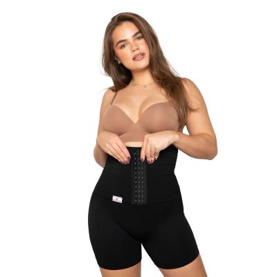 Colanti scurti modelatori cu centura abdominala postnatala integrata, wondermom negri marimea m tna20107