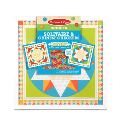 Joc de societate 2 in 1 solitaire si sah chinezesc - melissa & doug - okemd30382
