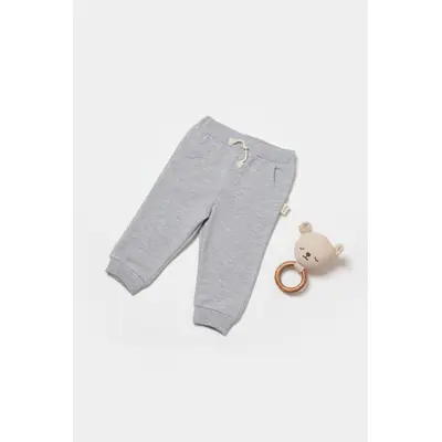 Pantaloni lungi, Two thread, 100%bumbac organic - Gri, BabyCosy (Marime: 18-24 Luni) JEMBC-CSY8020-18