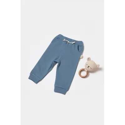 Pantaloni lungi, Two thread, 100%bumbac organic - Indigo, BabyCosy (Marime: 3-6 Luni) JEMBC-CSY8021-3