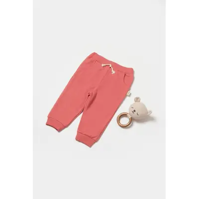 Pantaloni lungi, Two thread, 100%bumbac organic - Rose, BabyCosy (Marime: 6-9 luni) JEMBC-CSY8022-6