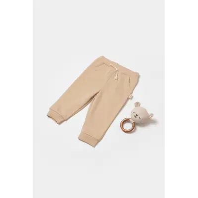 Pantaloni lungi, Two thread, 100%bumbac organic - Stone, BabyCosy (Marime: 3-6 Luni) JEMBC-CSY8023-3