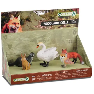 Set 5 figurine animale din padure pictate manual lpp collecta - okecol89108lpp