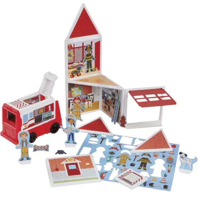 Set de&nbsp;joaca&nbsp;magnetic&nbsp;statia&nbsp;de&nbsp;pompieri- melissa & doug - okemd30654