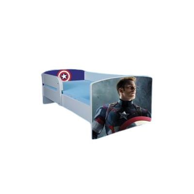 Pat Personalizat Cu Captain America Cu Sertar Si Saltea 140x70 Incluse  - Ptv1700