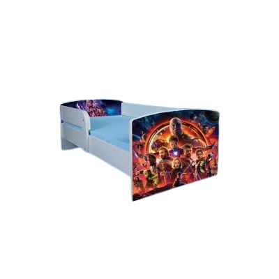 Pat Baieti Cu Eroi Din Avengers Cu Saltea 140x70 Inclusa, Varianta Fara Sertar Ptv1692