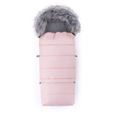 Feedo - Sac de iarna, Multifunctional, Poate fi utilizat ca geanta prin desfacerea fermoarului, Atasabil la carucior, Lana, 110 cm, 0-3 ani, Roz BYN201201