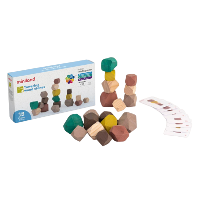 Joc educativ pentru dezvoltarea motricitatii wood stones - okeml94052