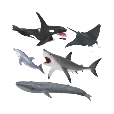 Set de 5 figurine pictate manual viata marina - okecol84072wb