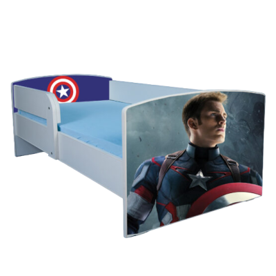 Pat Baietei Captain America 130x60 Cm, Model Cu Sertar Ptv3369