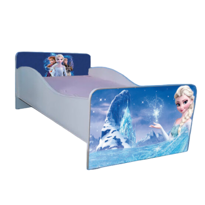 Pat Fetite 2-6 Ani Frozen Elsa Cu Saltea De 130x60 Cm, Fara Sertar Ptv3440