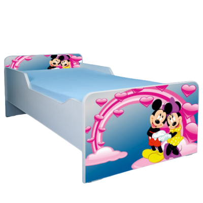 Patut Baieti 2-6 Ani Mickey Si Minnie 130x60 Cm Fara Sertar Ptv3334