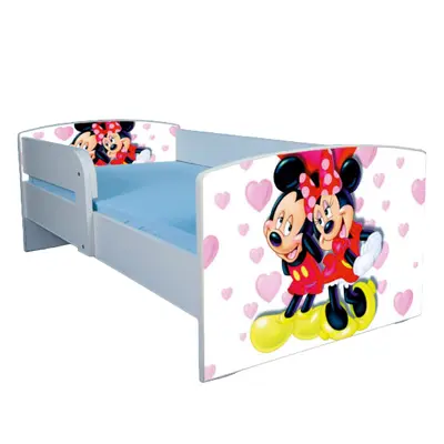 Pat Mickey Si Minnie Copii 2-6 Ani Cu Saltea SafeNest 130x60 Cm, Fara Sertar Ptv3413