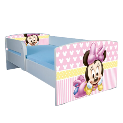 Pat Fetite 2-6 Ani Minnie 2 -cu Saltea 130x60 Cm Si Cu Sertar Ptv3423