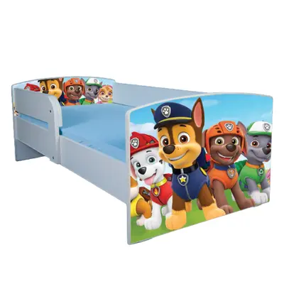 Pat Copii Patrula Catelusilor 1 Cu Sertar Si Saltea SafeNest 130x60 Cm Ptv3356