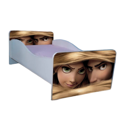 Pat Fete 2-6 Ani Rapunzel 130x60 Cm Cu Sertar Ptv3456