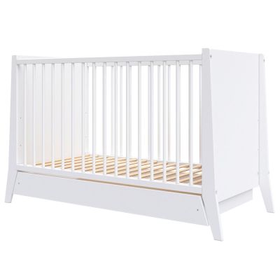Patut copii din lemn hubners cosmo 120x60 cm alb cu sertar hubphcos12als