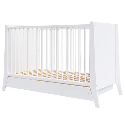 Patut copii din lemn hubners cosmo 120x60 cm alb cu sertar hubphcos12als