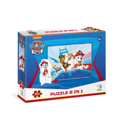 Puzzle 2 in 1 - patrula catelusilor in misiune (60 piese)