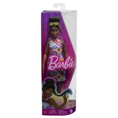 PAPUSA BARBIE FASHIONISTA SATENA CU OCHELARI DE SOARE GALBENI VIVMTFBR37_HJT07