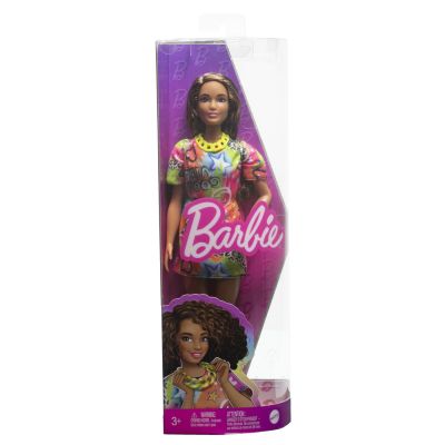 PAPUSA BARBIE FASHIONISTA SATENA CU ROCHIE CU IMPRIMEU GOOD VIBES VIVMTFBR37_HPF77