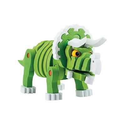 Puzzle 3D Spuma Dino Triceraptos 63 piese Toi-Toys TT43544A BBJTT43544A_Verde