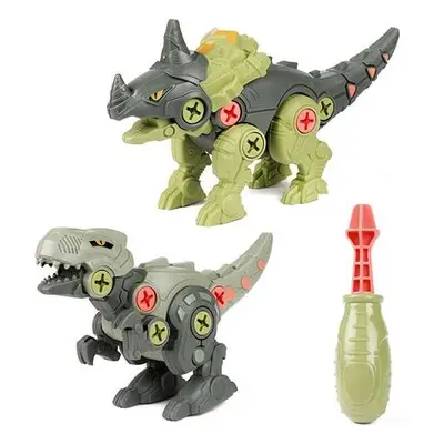 Set 2 Dinozauri Demontabili cu Surubelnita Inclusa Toi-Toys TT43965Z BBJTT43965Z_Verde