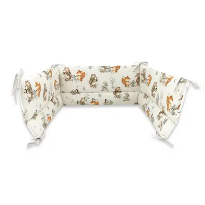 MimiNu - Aparatoare pentru patut 120x60 cm, Din bumbac certificat Oeko Tex Standard 100, Cu inaltimea de 30 cm, Cu panglici, Design, Time for fun BYN6426972024266