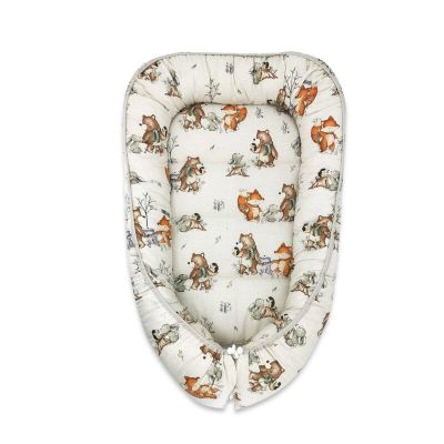 MimiNu - Cosulet bebelus pentru dormit, Baby Cocoon 75x55 cm, Husa 100% bumbac, Din bumbac certificat Oeko Tex Standard 100, Design, Time for fun BYN6426972024310
