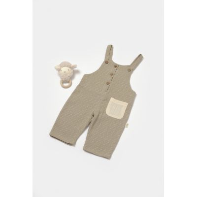 Salopeta cu bretele si buzunar, 100% bumbac - Verde, BabyCosy (Marime: 6-9 luni) JEMBC-CSYM7043-6