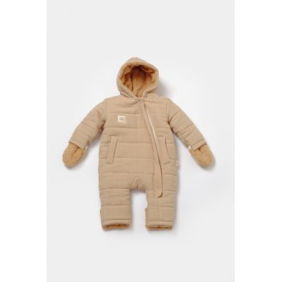 Salopeta de iarna pentru bebelusi, Winter muselin, 100% bumbac - Apricot, BabyCosy (Marime: 9-12 luni) JEMBC-CSYM7053-9