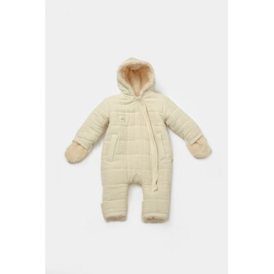 Salopeta de iarna pentru bebelusi, Winter muselin, 100% bumbac - Stone, BabyCosy (Marime: 18-24 Luni) JEMBC-CSYM7051-18