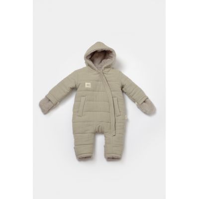 Salopeta de iarna pentru bebelusi, Winter muselin, 100% bumbac - Verde, BabyCosy (Marime: 9-12 luni) JEMBC-CSYM7052-9