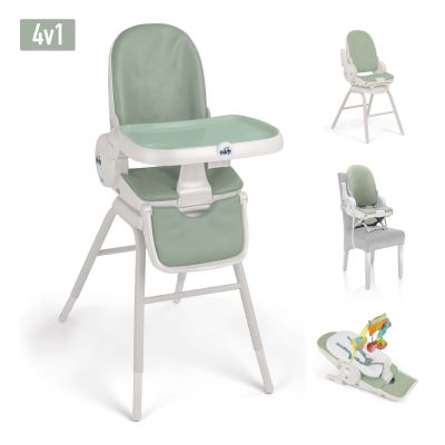 Scaun De Masa 4in1 Pentru Bebelusi Si Copii, Cam   Original, Inaltime Ajustabila, Varsta 0-14 Ani, Pliabil, Centura De Siguranta In 5 Puncte, Depozitare, Mint Pjb9220034