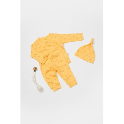 Set 3 piese:bluza, pantaloni si caciulita Printed, BabyCosy, 50% modal+50% bumbac, Lamaie (Marime: 9-12 luni) JEMBC-CSYM25502-9