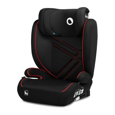 Lionelo - Scaun auto, Hugo i-Size, Universal, Orientare in directia sensului de mers, Reglabil, Conform standardului de securitate R129, 100-150 cm, 4-12 ani, Rosu BYNLO-HUGO_I-SIZE_SPORTY_BLACK_RED