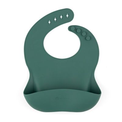 Petite&Mars - Baveta moale Take&Match, Reglabil, Cu buzunar colector, Silicon, Fara BPA, 6 luni+, Verde BYN706817